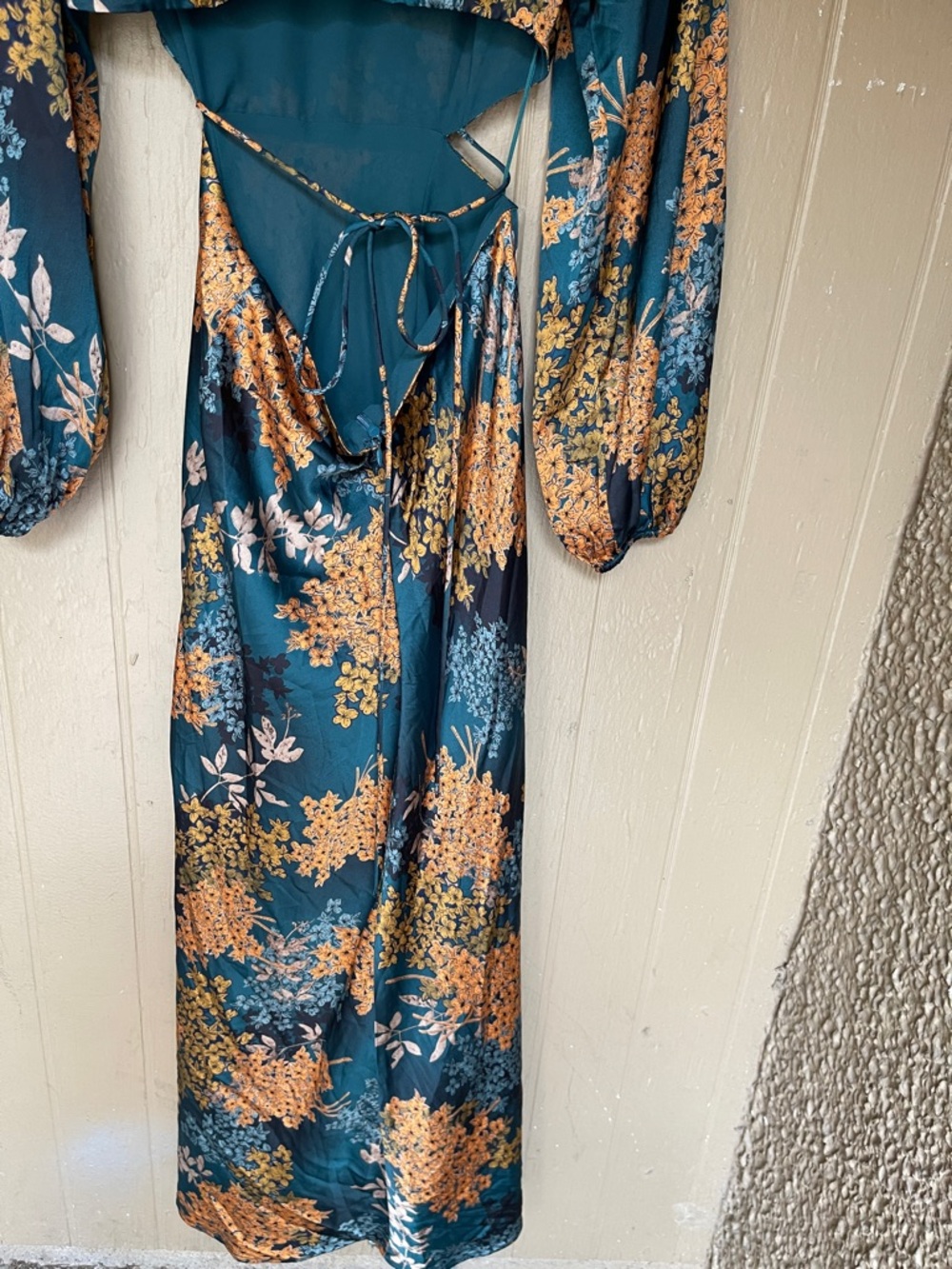 Astr Floral Maxi Dress in Teal and Burnt Orange - Picture 8 of 15